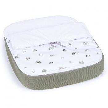 Saco nórdico ajustable verde-oliva para minicuna CREA 55x70 cm