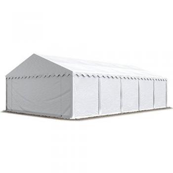 Carpa almacén Toolport 5x10 m PVC 750 N impermeable blanca con base reforzada