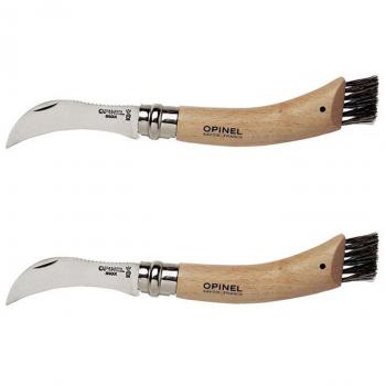 Juego de 2 cuchillos de champiñón Opinel 8 cm con hoja de acero inoxidable y diseño plegable