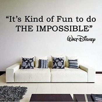 (200x 65cm) vinilo para pared frase tipo de es divertido hacer lo imposible/Walt Disney refranes/Inspirational texto adhesivos + Gratis Adhesivo Regalo.