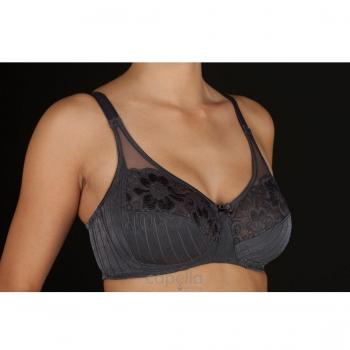 Sujetador Selene Scarlett 90 B Gris - Sujetador con aros, copas moldadas, encaje en la parte superior, tirantes ajustables y cierre trasero de tres posiciones