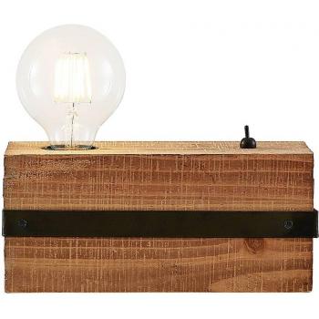 Lámpara de mesa 'Sverina' de Lindby, tradicional, 1 luz, color marrón, hecha de madera, E27, para salón y comedor