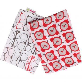 Minene 10009 - Pack de 2 muselinas unisex extra largas con aplique y corazoncito de algodón, color rosa