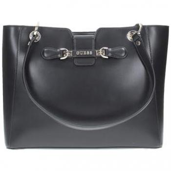Guess Black Polyethylene Handbag, Tote Bag, Female, Size: ONE SIZE