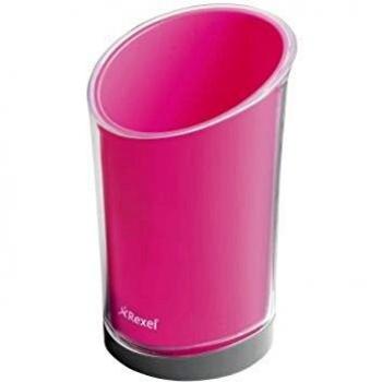 Cubilete Rexel Joy Rosa con diseño atractivo y funcionalidad organizadora