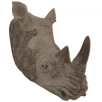 Escultura de Rinoceronte de Resina Gris Envejecida Pablo