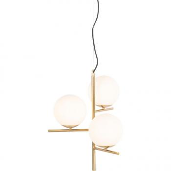 Lámpara colgante Art Deco oro cristal opal 3 luces diseño moderno E14 adecuada para LED - Flore