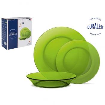 Set de Platos Duralex Lys 12 Piezas en Verde