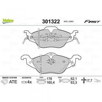 Valeo 301322 Pastillas de Freno