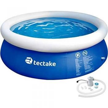Tectake - Piscina hinchable redonda con depuradora Ø 300 x 76 cm | Incluye depuradora | Gran estabilidad y firmeza | Tejido de PVC altamente resistente a roturas | Piscina portátil infl
