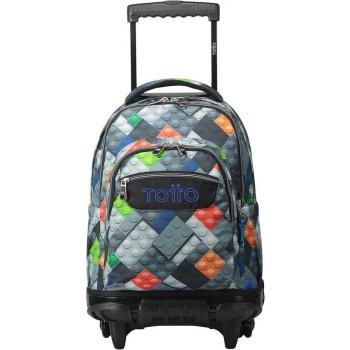 TOTTO - Mochila escolar con ruedas bloques - Renglones-4YP