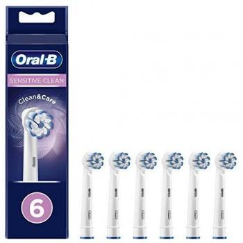 Oral-B Sensitive Clean Recambios Cepillo de Dientes Eléctrico, Pack de 6 Cabezales, Protección Encías - Originales