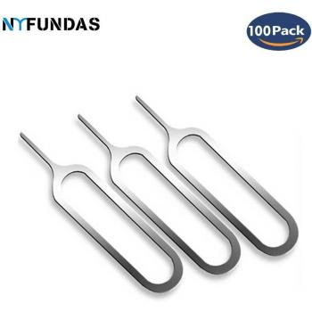 Herramienta Ejector de Tarjeta SIM NYFundas - 100 Piezas para Samsung Galaxy S10/S9/S8 Plus, Huawei Mate 20 Pro Lite y iPhone 4