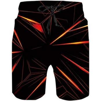 Spreadhoodie Geometría Cortocircuitos De La Playa Bañador para Hombre Secado Rápido Bañadores Vacaciones Deporte Natacion Ligero Shorts M
