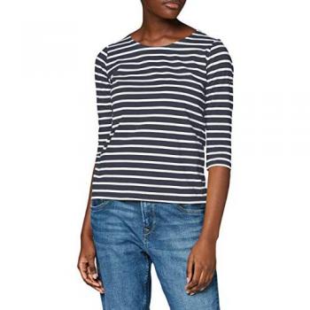 Armor-Lux Coz Women's Striped Sailboat T-Shirt, Multicolor (Rich Navy/White), 4X-Large