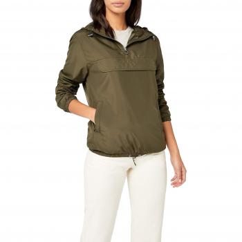 Urban Classics Women's Plus Size Basic Pull Over Jacket - Dark Olive
