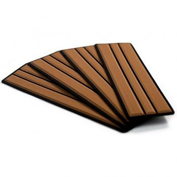 SEADEK 23902-80093 BRUSHED 6MM 4-PIECE STEP KIT - 3.75 INCH X 12.75 INCH - MOCHA/BLACK FAUX TEAK