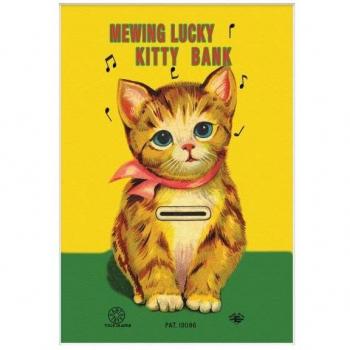 Banco de Ahorros Gato Suerte Mewing 40cm en Verde y Amarillo