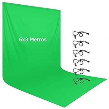 Potaeco Fondo Fotografico Vídeo Pantalla Verde Croma 6x3M Grande Telón de Fondo Muselina Green Screen para Foto Estudio Fotografía Películas Televisión Juego