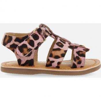 Sandalias de bebé niña de piel estilo romanas con estampado animal