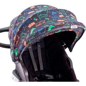 Cubre Capota de Algodón Elástico Jyoko para Silla de Coche Stokke Xplory y Crusi - Diseño Happy Dino, compatible con sillas de paseo