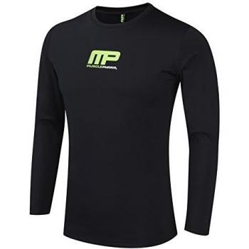 418 manga larga Rash Guard MusclePharm Hombre - Negro, x-grande