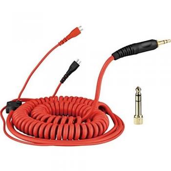 Cable de Repuesto Espiral DeLuxe Rojo 3,5m para Auriculares Sennheiser HD 25