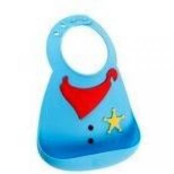 Make My Day - Babero de silicona sheriff azul