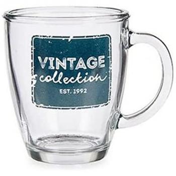 Taza Mug Vintage de Vidrio Transparente 320 ml Vivalto Multicolor