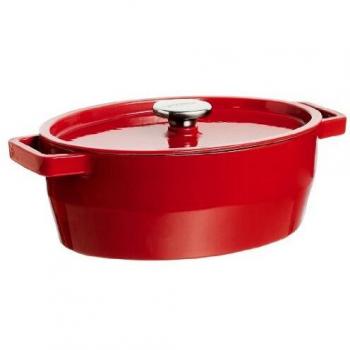 Cacerola Pyrex Slow Cook Ovalada 29cm 3,8L Extra Resistente Inducción Roja