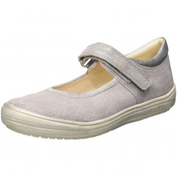 Geox J Hadriel Girl a Ankle Strap Ballet Flats, Silver