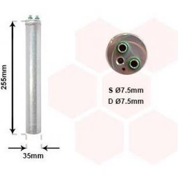 VAN WEZEL Drier 2500D219 - Filtro deshidratante para aire acondicionado, compatible con sistemas de climatización automotriz, diseñado para eliminar la humedad y contaminantes del refrigerante, fabricado con materiales de