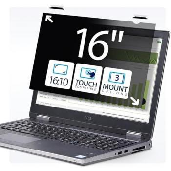 StarTech.com 16-inch 16:10 Touch Privacy Screen Anti-Glare Privacy Filter Laptop Monitor Screen Protector with 51% Blue Light Reduction Flip-Up
