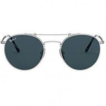 Ray-Ban RB8147M Unisex Round Silver Titanium Sunglasses