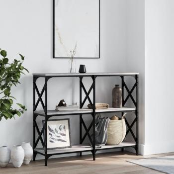 Mesa consola de madera multicapa gris Sonoma 100x28x80,5 cm