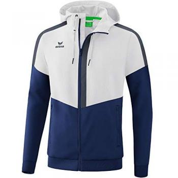 Erima Chaqueta Tracktop Squad - Chaqueta deportiva, fabricada en material ligero y transpirable, con capucha ajustable, cierre completo de cremallera, bolsillos laterales con cremallera, diseño moderno y ajuste cómodo
