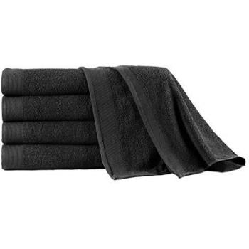 vidaXL Set de toalla de baño 5 uds algodón 450 gsm 100x150 cm negro