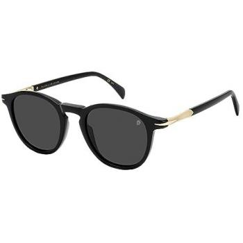 David Beckham Unisex Black Gold Sunglasses DB 1114/S 49MM