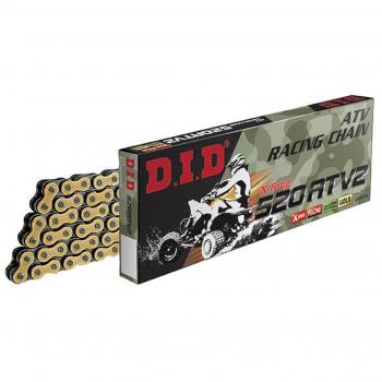 Cadena de transmisión DID 520ATV2 X-Ring Oro y Negro - Longitud: 94 eslabones con unión clip (FJ)