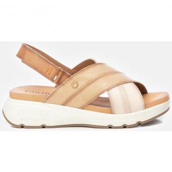 Sandalia de Mujer Carmela en Piel Beige con Cierre Adherente 161481