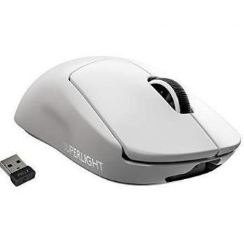 Logitech G PRO X SUPERLIGHT Wireless Gaming Mouse, HERO 25K Sensor, Ultra-light with 63g, 5 Programmable Buttons, 70 hours Battery Life, Zero Additive PTFE Feet, PC/Mac - White