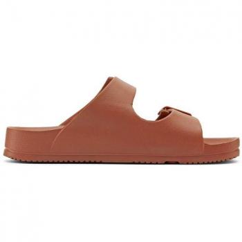 Chanclas Mujer Duuo Bio Eva - Sandalias planas de color marrón con doble hebilla