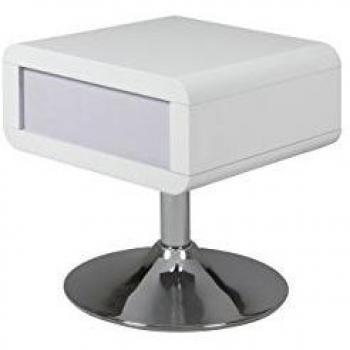 AC Design Furniture Mesita de Noche de Muebles de Diseño Josephine, Blanco Brillante, 40 x 40 x 45 cm