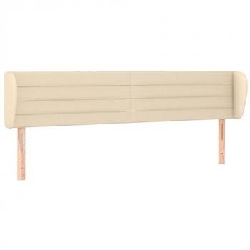 Cabecero de tela color crema 163x23x78/88 cm