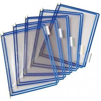 TARIFOLD Es TAA114001 – Fundas A4 PVC Recambio Expositor de Pared y Sobremesa para Catálogos, Color Azul - 10 unidades