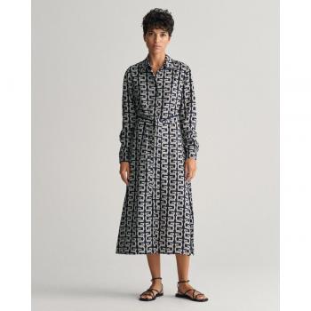 Vestido de manga larga G Patterned azul noche para mujer - Gant 2024