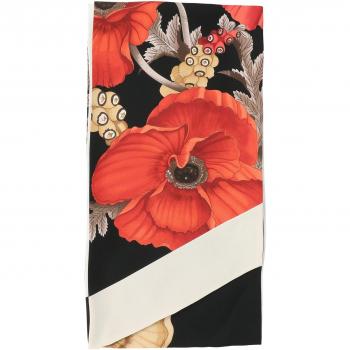 Ferragamo Women's Poppy Print Silk Bandeau Scarf in Red | 0771395