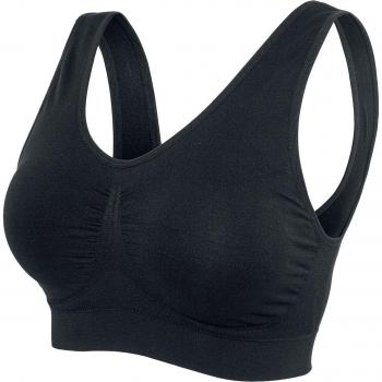Urban Classics Sujetador Deportivo con Relleno Mujer BH Negro L 90% Nylon, 10% elastán Regular