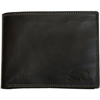 Cartera Luciano Pollini negro de cuero genuino de calidad