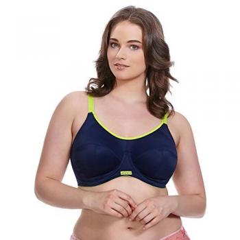 Elomi Energise Full Cup Side Support Sports Bra - Navy Blue, Size 38K